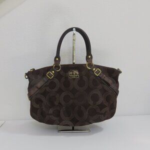 Brown Coach Madison Dotted Op Art Sophia Satchel